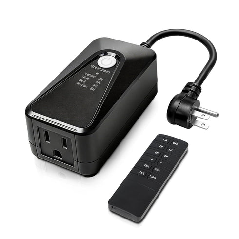 Outdoor Dimmer for String Lights,Plug-in Dimmer Switch 100FT Remote Control & Timer