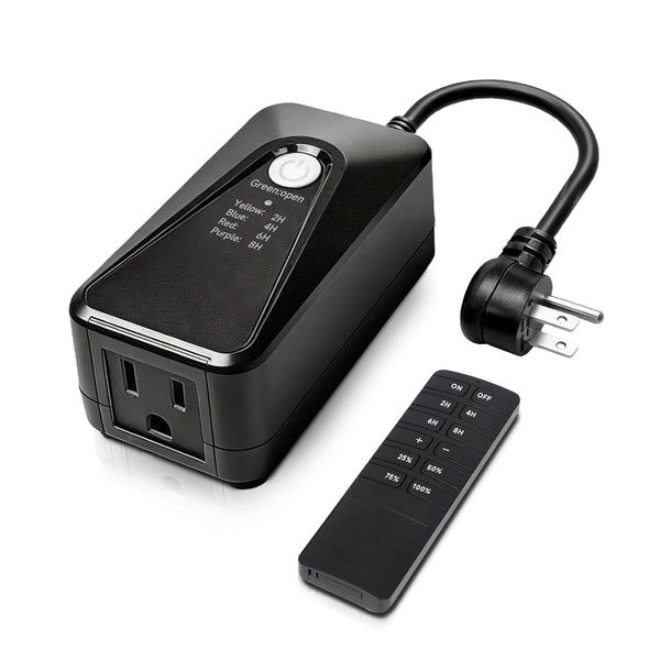 Outdoor Dimmer for String Lights,Plug-in Dimmer Switch 100FT Remote Control & Timer