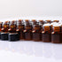 50 Pack 1ml Amber Mini Glass Essential Oils Sample Bottles with Black Caps for Oils, Perfumes & Lab Chemicals