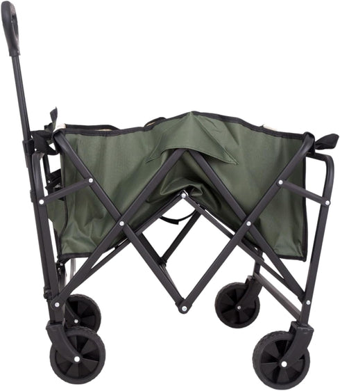 Generic Foldable Utility Wagon Cart with Wheels Heavy Duty | Collapsible Grocery Wagon for Groceries, Beach, Kids