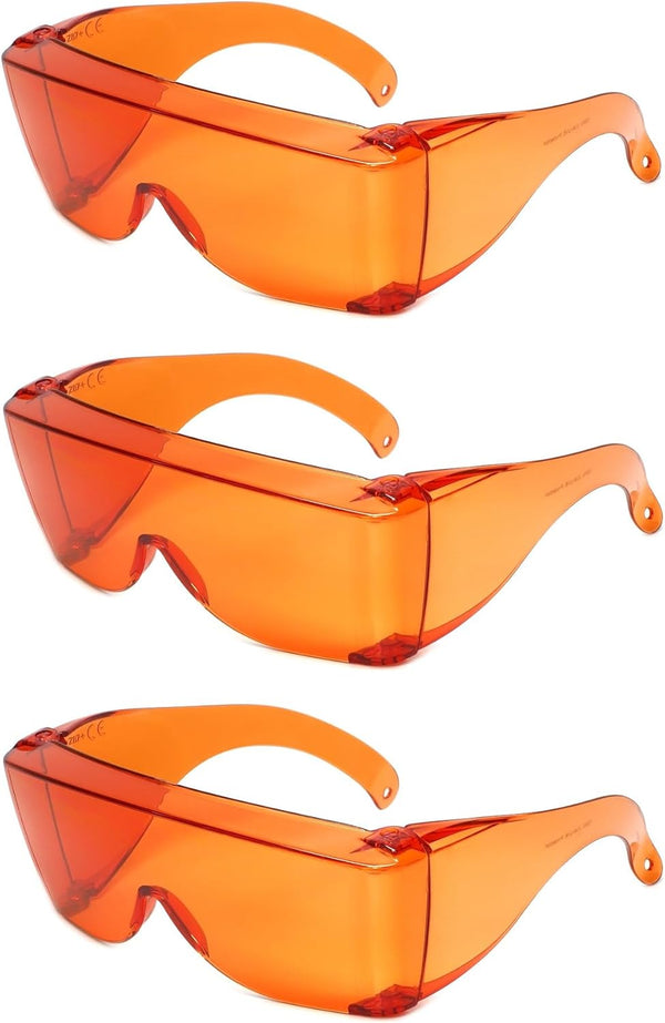Calabria Fitover Dental Safety Glasses for Teeth Whitening, LED Light Eye Shield Goggles in Blue/Red
