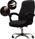Office Chair Cover with Arm Covers - Universal Stretch Desk Chair Slipcovers (Size: L), Black