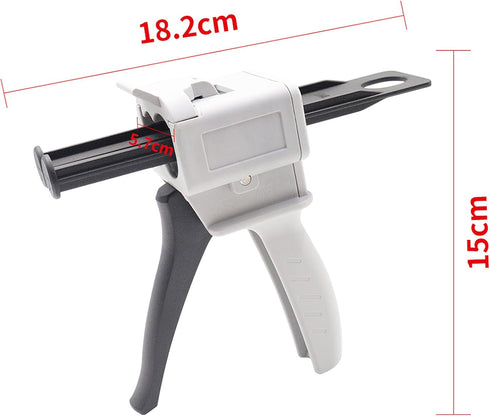 AB Glue Gun Dispensing Gun 50ml, Two-Component Epoxy Glue Gun 2:1/1:1 with 8 Mixing Nozzles, Suitable for Double
