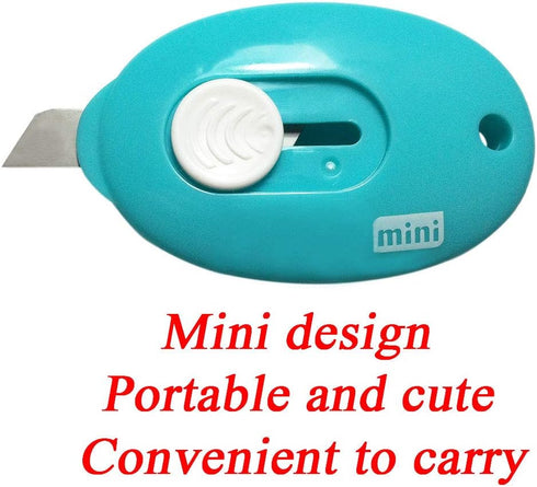 Mini Utility Knives Box Cutter, Retractable Letter Opener (Blue/Pink/White) 6PC