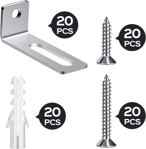 Oudain 40 Set Whiteboard Installation Hardware Kit, Wall Hanging Brackets, Screws, Expansion Tube, 1.26x0.47in