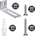 Oudain 40 Set Whiteboard Installation Hardware Kit, Wall Hanging Brackets, Screws, Expansion Tube, 1.26x0.47in
