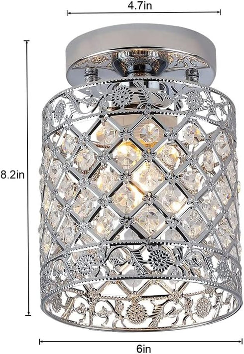 Create For Life (6 inch Mini Style Modern Decor Crystal Flush Mount Ceiling Light Fixture Crystal Chandeliers Light