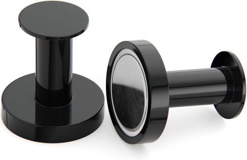 Mavoro Strong Magnetic Hooks Set of 2, Heavy Duty Black Magnet Hooks for Hanging Coats and Bags, Neodymium 52 Rare Earth