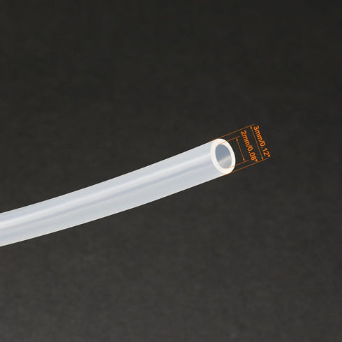 uxcell Silicone Tube, 2mm ID, 3mm OD, 2M, Flexible Transparent Rubber Tubing