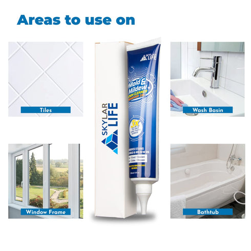 Skylarlife Home Tiles and Sealant, Rubber Stain Whitener Gel for Silicone Caulk in Bathroom, Kitchen