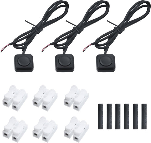 3 Set Mini Momentary Push Button Switch Plastic 12V 24V Small Switchs