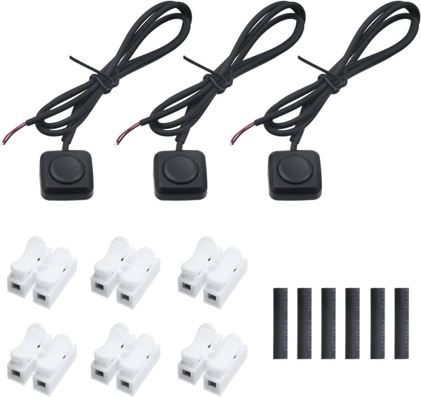 3 Set Mini Momentary Push Button Switch Plastic 12V 24V Small Switchs