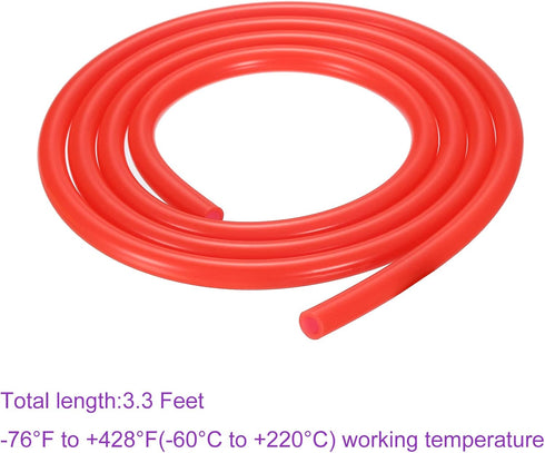 DMiotech 5/16"(8mm) ID 1/2"(12mm) OD 3.3 Feet Red Silicone Tube, Industrial Tubing for Water Air Pump