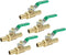uxcell 1/2" Ball Valve, Brass Shut-off Valve Switch, Hose Barb Pipe Tube Fittings, 90 Degree Green Operation Handle, 5