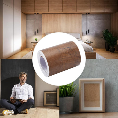 GORGECRAFT 3.15" x 32' Wood Grain Tape, Self-Adhesive Realistic Duck Tape Roll for Home Decor and Renovation
