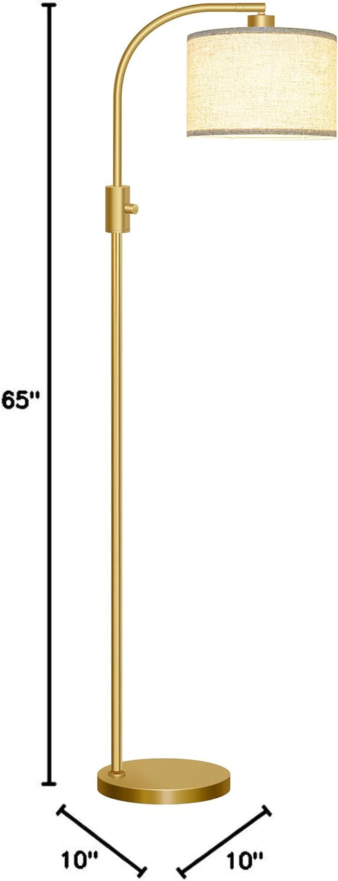 Dimmable 1200 Bulb Nintiue Upgraded Modern Arc Tall Standing Floor Lamp with Linen Shade, Lumens LED Included