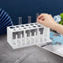 OLYCRAFT 19 Hole Plastic Test Tube Holder, 8~31mm Hole White Test Tube Rack with 8Pcs Drying Pins
