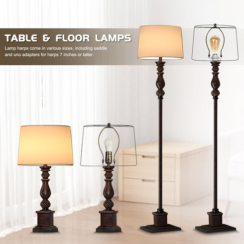 GooChan 8.5-Inch) Lamp Shade Harp, Antique Brass Lamp Harp Frame Lampshade Bracket, Detachable Shade Holder for Floor