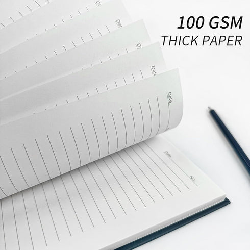 Lined Spiral Notebook A4 Large Black Journal, 8.5" x 11"-4 Pack, 7mm College Ruled, 160 Pages for School Supplies