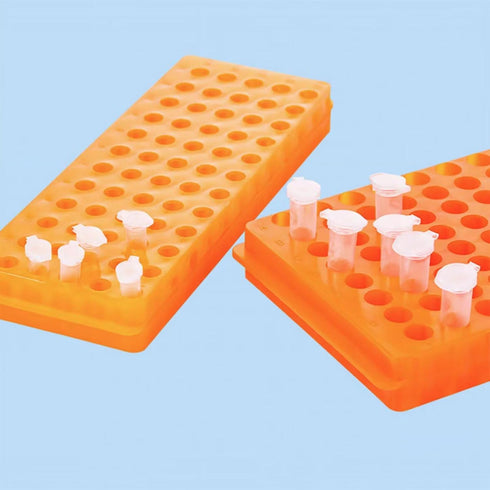 Microcentrifuge Tube Rack Double-Sided Plate for 0.5ml-2ml Centrifugal Pipes, 60 Holes (Orange)