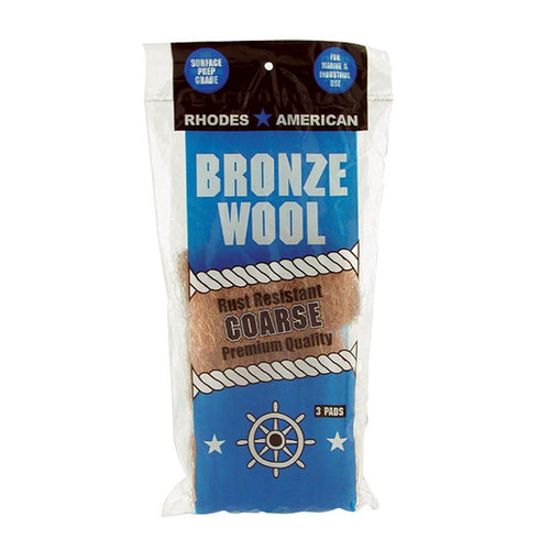 Bronze Wool, 3 pad, Coarse Grade, Rhodes American, Household, Marine and Industrial Use