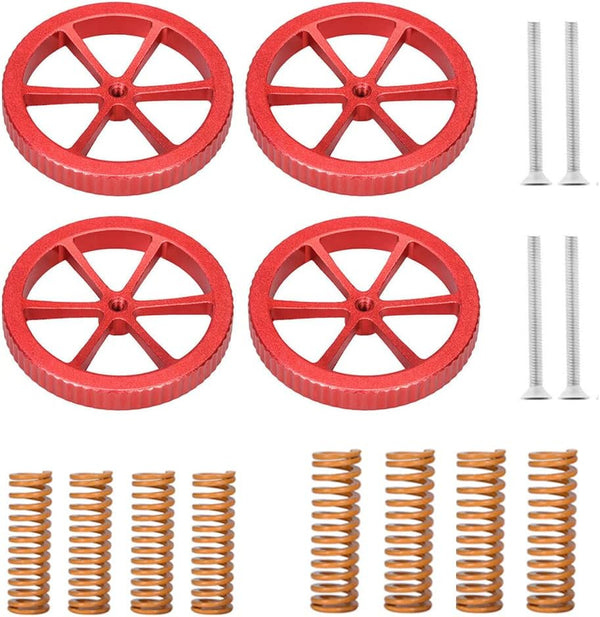 Ender 3 Springs Upgrade Kit, Metal Bed Leveling Nuts + Hot Bed Springs for Ender 3/Pro/V2/Ender 5/Neo/S1/CR-10