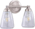 Aspen Creative 62732-09-2, 13 3/8" Two-Light Metal Bathroom Vanity Wall Light Fixture, Wide, Transitional Design