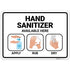 Hand Sanitizer Available Here with Apply Rub and Dry Hands Graphic Sign,