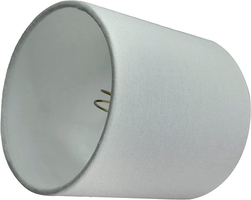 Aspen Creative 31198A 5" 5" 5" Small Clip-On Drum Lamp Shade in White, Top x Bottom x Slant Height, for Chandeliers