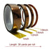 TAPEGO High Temperature Resistant Tape, Polyimide Kapton Tape for Electronics Masking Soldering, 1/8inch, 1/4inch,