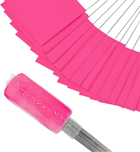 Zozen 100Pack Marking Flags, Pink Lawn Flags for Landscape, Survey, and Irrigation - 15x4x5 Inch