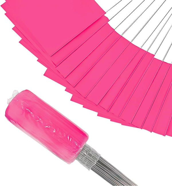 Zozen 100Pack Marking Flags, Pink Lawn Flags for Landscape, Survey, and Irrigation - 15x4x5 Inch