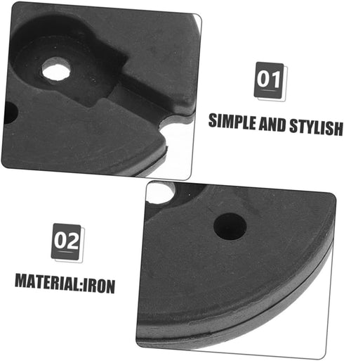 2pcs MERRYHAPY Heavy-duty Iron Lamp Base Weight Blocks Compact Round Chassis for Desk and Floor Lamps Decorative