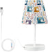 Krafig Colorful Sewing Machine Florals Table Lamp Nightstand Lamp with Linen Fabric Lamp Shade Night Light Bedside Desk