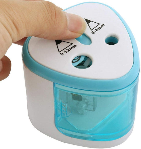Electric Pencil Sharpener BE-TOOL, 2 Holes Automatic Desk Cutter, Battery Operated, Pink for Kids School