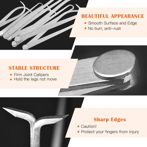 8 Pcs Stainless Steel Long Firm Joint Metal Measurement Kit, Bent-Leg and Straight-Leg Caliper Tools Set for Pottery