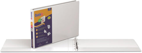QuickFit Heavy Duty 11 x 17 Inch Spreadsheet View Binder, 1 Inch, Locking Angle D Ring, White (94010) by QuickFit