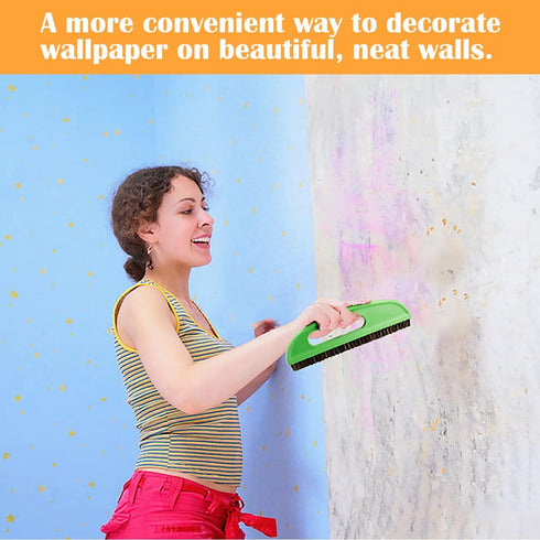 Horse Hair Wallpaper Brush, Two Rows of Short Hair Wallpaper Tools Multipurpose Wallpaper Smoothing Brush