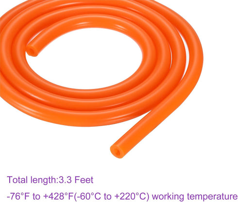 DMiotech 5/32" ID 5/16" OD 3.3 Feet Orange Silicone Tube, Industrial Tubing for Water Air Pump