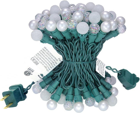 70 G15 Christmas Lights Warm White LED Glass Blubs Globe String Light Plug in ETL Certified Outdoor Indoor String Light