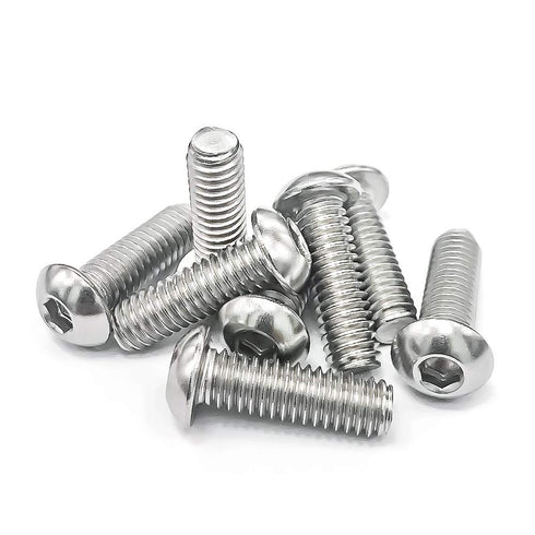 5/16-18 x 1" Button Head Socket Cap Bolts Screws, 304 Stainless Steel, Full Thread, 5 PCS