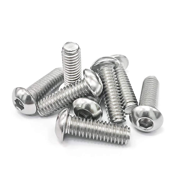 5/16-18 x 1" Button Head Socket Cap Bolts Screws, 304 Stainless Steel, Full Thread, 5 PCS