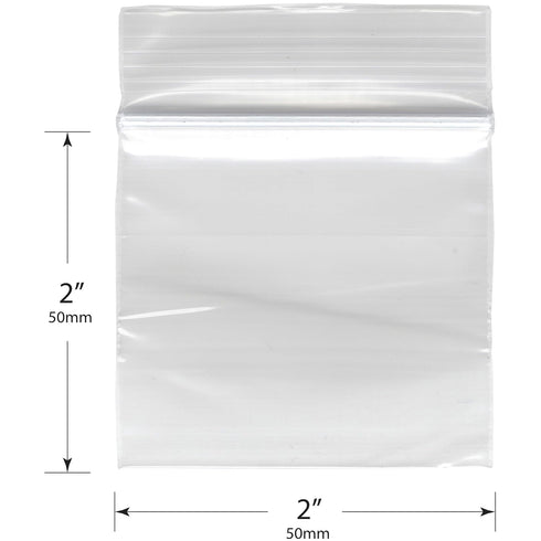 Plymor 2" x 2" Reclosable Plastic Bags, Pack of 200, 2 Mil
