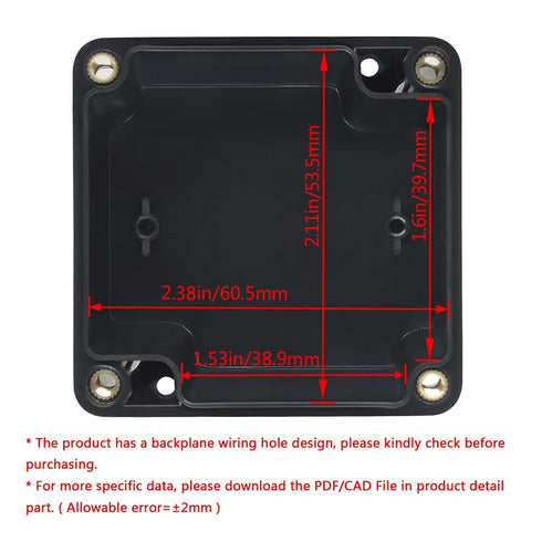 LeMotech Electrical Box ABS Plastic Project Box IP65 Waterproof Junction Box for Electronics, Black 2.48x 2.28x 1.37