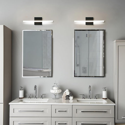 16in 3 3000K/ 4000K/ 5000K LED Bathroom Vanity Light Color Temperature Over Mirror Lighting Fixture Modern Indoor Black