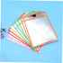 Set Grommet TEHAUX Dry Wipe Bag Pcs Reusable Dry Erase Pockets School Office with Corner Metal Marker Pen Holder Random
