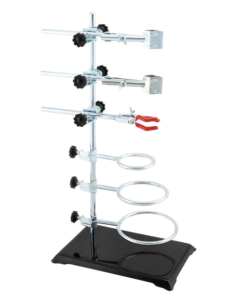 QWORK Laboratory Grade Metalware Set, Lab Support Stand with Iron Clamp Holder, Flask Clamp, and Condenser Stand