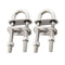 NovelBee 2-Pack 3/8" Stock Stainless Steel Stern Bow Eye U Bolt with Welding Plate, 4" Overall Length