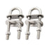 NovelBee 2-Pack 3/8" Stock Stainless Steel Stern Bow Eye U Bolt with Welding Plate, 4" Overall Length