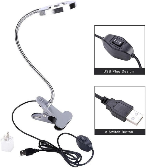 ZJchao Clip on Light, Makeup LED Lamp for Eyebrow, Lip, Beauty Salon, Desktop Reading Light with Clip